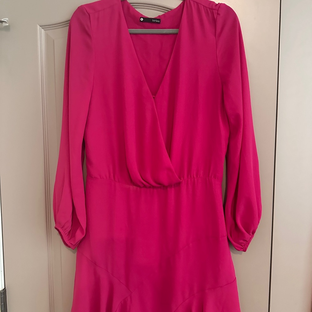 Vibrant Fuchsia Long Sleeve Dress